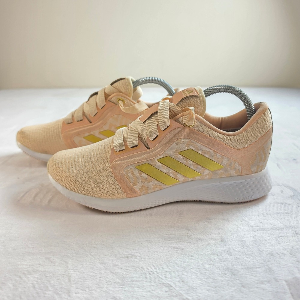 Adidas Edge Lux 4 Womens Running Shoes Halo Amber Gold Leopard GZ6965 Size 8.5